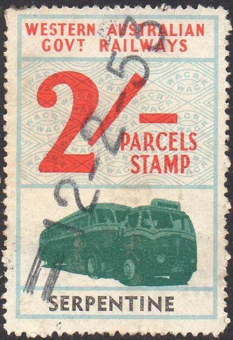 Western Australia Railway Parcels Stamps Serpentine